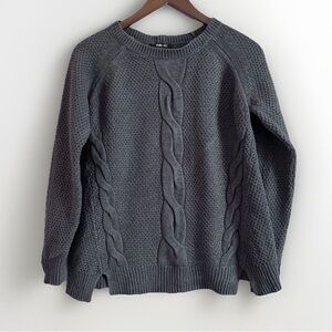 Style & Co Charcoal Gray Cable Knit Sweater Size Medium